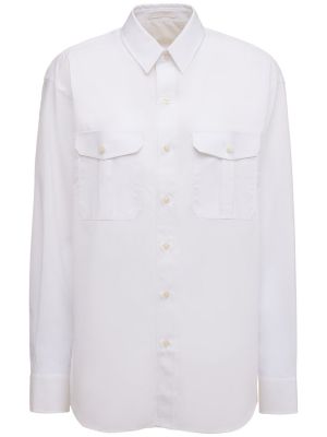 Oversized bombažna srajca Wardrobe.nyc bela