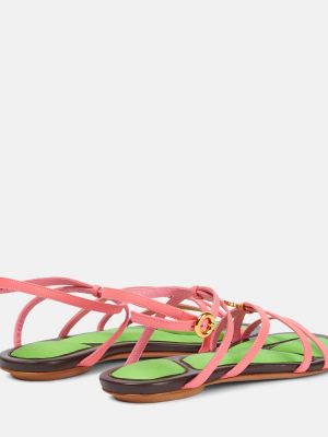 Dabīgās ādas sandales Jacquemus rozā