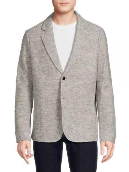 Спортивное пальто из текстурированной мериносовой шерсти Bruno Magli серый