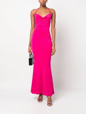 Granátové dlouhé šaty Suboo růžové