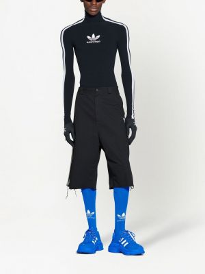 Shorts de sport à rayures Balenciaga noir
