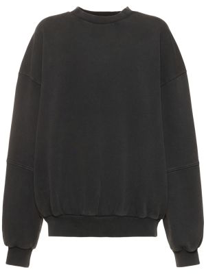 Suéter de algodón de cuello redondo Cannari Concept negro