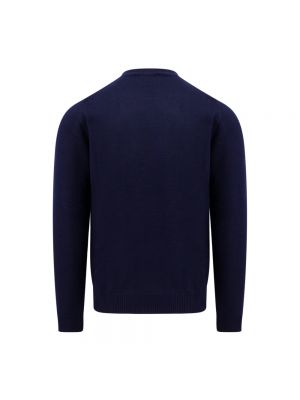 Jersey de lana de lana merino de tela jersey Roberto Collina azul