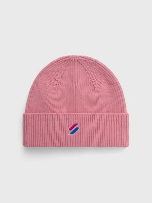 Хлопковая шапка Superdry розовая