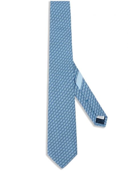 Плетена копринена вратовръзка с принт Ferragamo