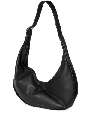 Kožená nákupná taška Janessa Leone čierna