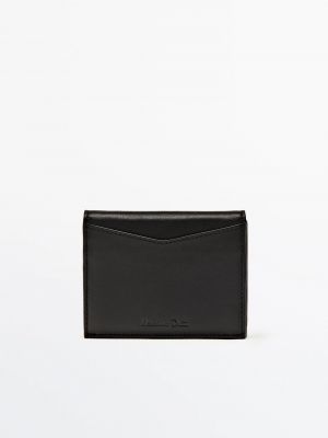 Кожаный кошелек Massimo Dutti черный