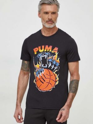 Тениска с дълъг ръкав с принт Puma черно