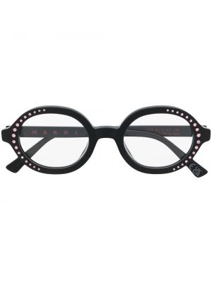 Okulary z kryształkami Marni Eyewear czarne