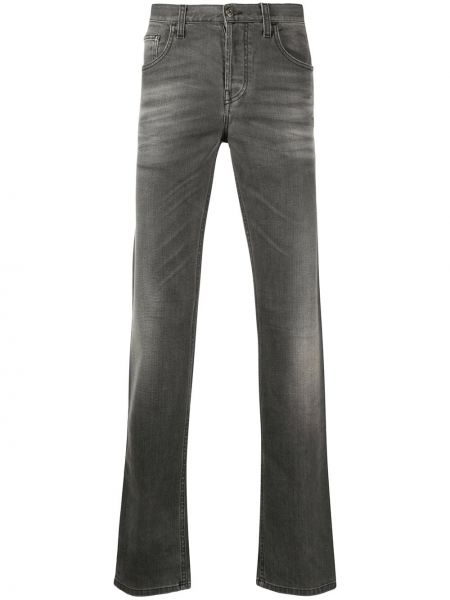 Straight fit džíny s oděrkami Gucci šedé