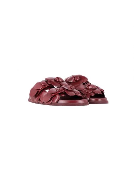 Sandały trekkingowe skórzane Valentino Vintage czerwone