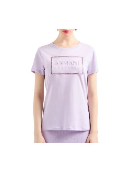 T-shirt mit kurzen ärmeln Armani Exchange lila