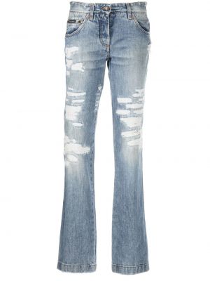Roztrhané džínsy s rovným strihom Dolce & Gabbana Pre-owned modrá