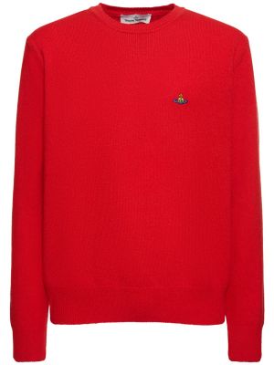 Suéter con bordado de punto de lana mohair Vivienne Westwood rojo