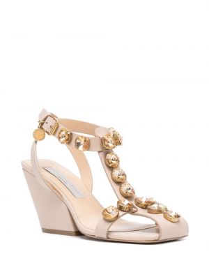 Sandale mit kristallen Stella Mccartney beige