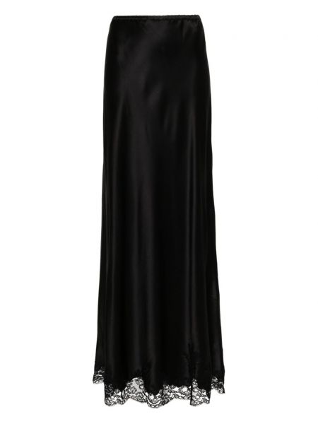 Svilena suknja s čipkom Carine Gilson crna