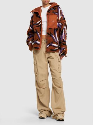 Hanorac din fleece din jacard Adidas By Stella Mccartney portocaliu