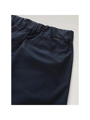 Pantalones rectos de algodón Woolrich azul