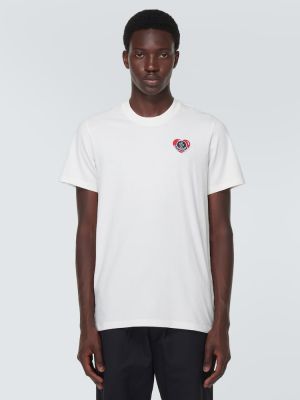 T-shirt di cotone di cotone in jersey Moncler bianco