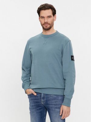 Sweatshirt mit v-ausschnitt Calvin Klein Jeans blau