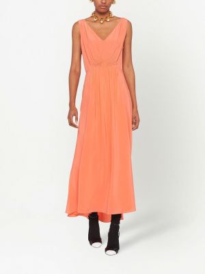 Šilkinis suknele kokteiline Miu Miu oranžinė