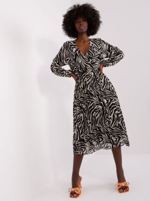 Rochie cu model zebră Fashionhunters negru