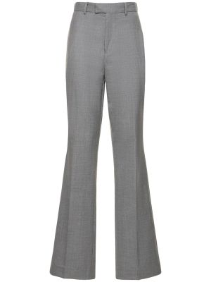 Pantalones rectos de lana jaspeados Bite Studios gris