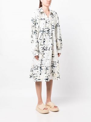 Midi šaty s potiskem s abstraktním vzorem 3.1 Phillip Lim bílé