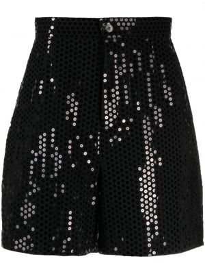Pantalones cortos con lentejuelas de cintura alta Junya Watanabe negro