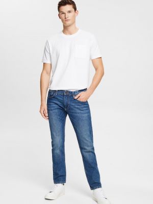 Хлопковые джинсы с карманами Esprit синие