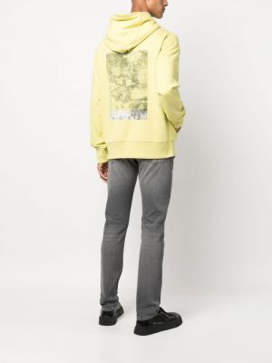 Mikina s kapucí Calvin Klein žlutá