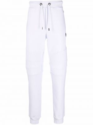 Pantalones de chándal slim fit Philipp Plein blanco