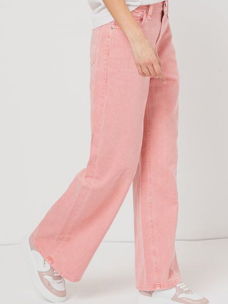 Прямые джинсы с высокой талией Gap розовые