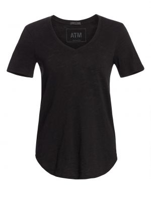 Хлопковая футболка с v-образным вырезом Atm Anthony Thomas Melillo черная