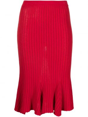 Midi sukňa Moschino červená