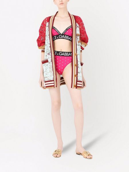 Tangas de cintura alta con apliques Dolce & Gabbana rosa
