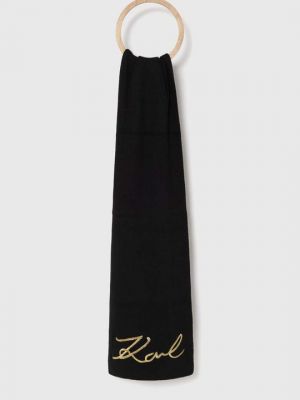 Шерстяной шарф Karl Lagerfeld черный