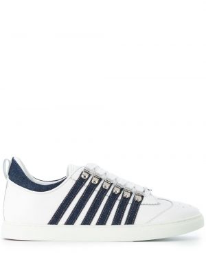 Sneakers a righe Dsquared2 bianco