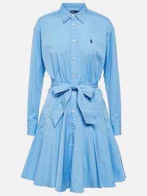 Βαμβακερή φόρεμα Polo Ralph Lauren μπλε