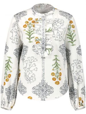 Bluza s cvetličnim vzorcem s potiskom Giambattista Valli bela