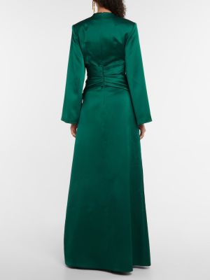 Szatén hosszú ruha Rasario zöld
