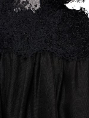 Jedwabna lniana sukienka koronkowa Zimmermann czarna