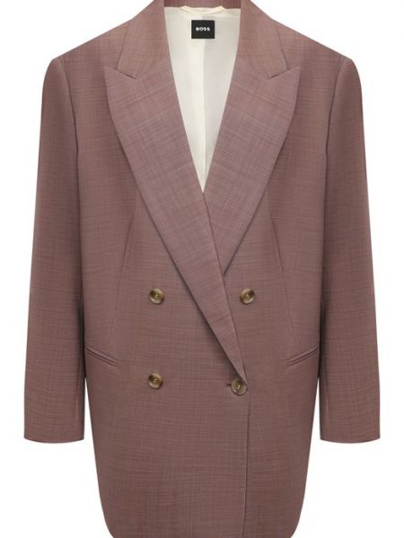 Шерстяной пиджак Boss розовый