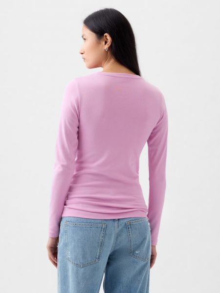Tričko s dlouhým rukávem s dlouhými rukávy Gap růžové