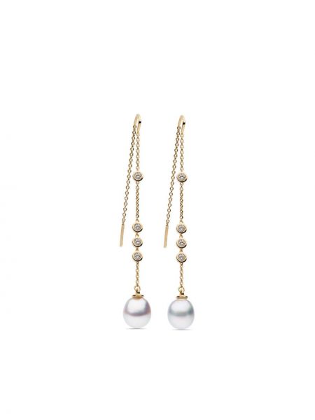 Křišťálové náušnice s perlami Autore Moda zlaté