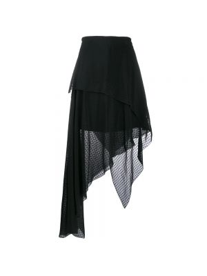 Czarna długa spódnica w grochy asymetryczna Amiri