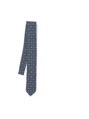Krawat wełniany bawełniany Hugo Boss niebieski