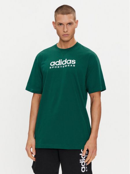 Relaxed тениска Adidas зелено