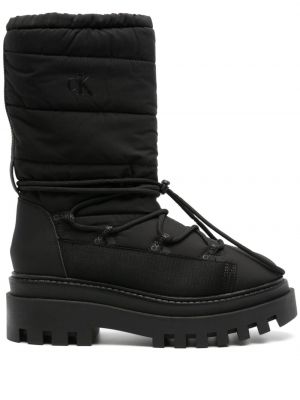 Sněžné boty s potiskem Calvin Klein Jeans černé