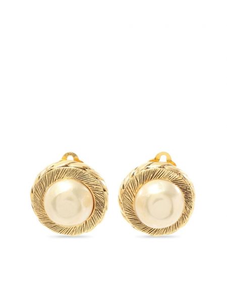 Boucles d'oreilles avec perles Chanel Pre-owned doré